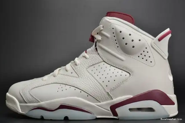 Air Retro Jordan 6 white 384664-116 Maroon 0501
